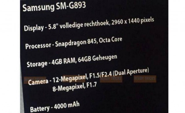 Samsung пуска Galaxy S9 с 4000 мАч батерия 