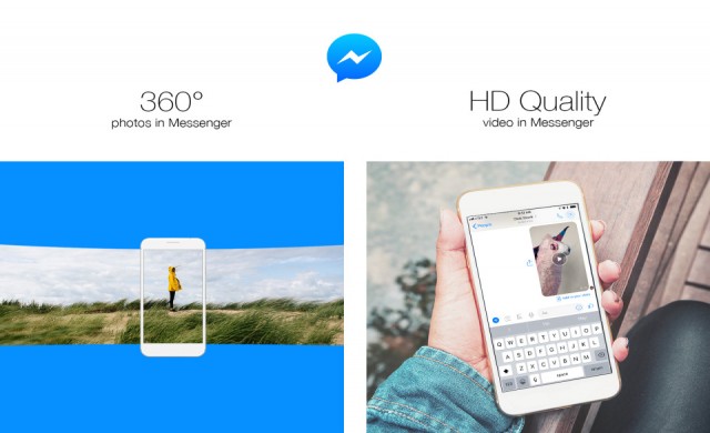 Вече можете да изпращате HD клипове и 360-градусови снимки през Facebook Messenger