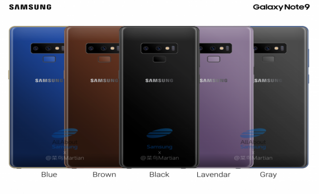 Galaxy Note 9 може да има 4000 mAh батерия и версия в кафяво