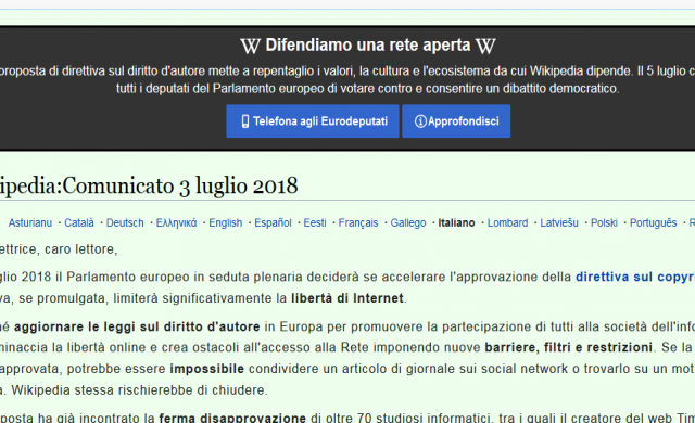 Wikipedia затвори кепенците в част от Европа 